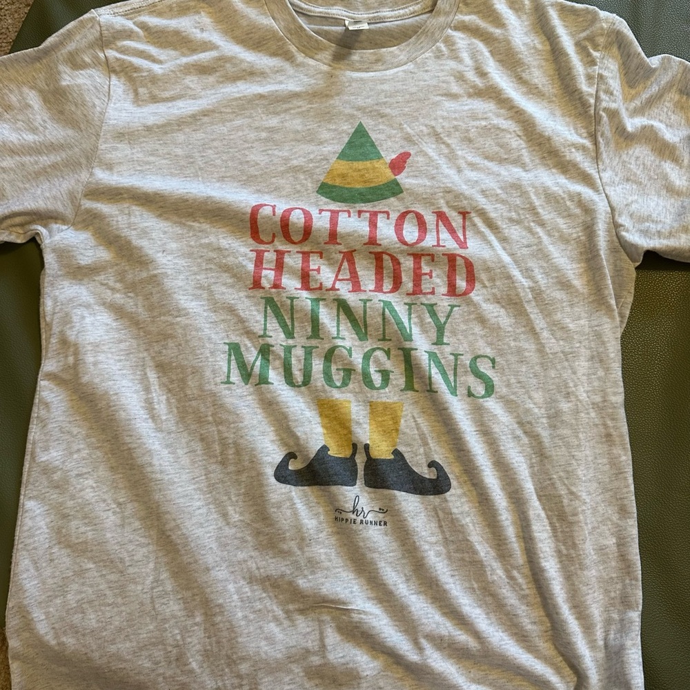 ELF Gray Shirt with Festive Print